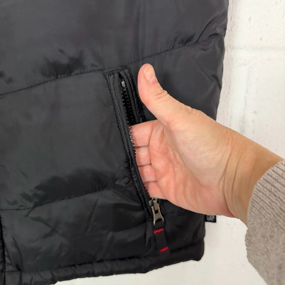 Gap Boys Puffer Vest Wool Blend Black Pockets Y2K ('06)‎ Snow Winter Outdoor L